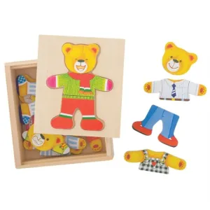 Bigjigs Toys Oblékacie puzzle Pán medveď 18 dielikov