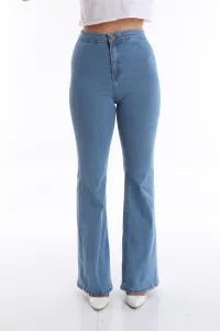 BİKELİFE Light Blue High Waist Lycra Flare Jeans