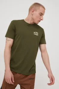 Bavlnené tričko Billabong Billabong X Wrangler zelená farba, s potlačou