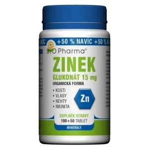Bio Pharma Zinok 15mg tablety pre vlasy, nechty a pokožku 150 tbl