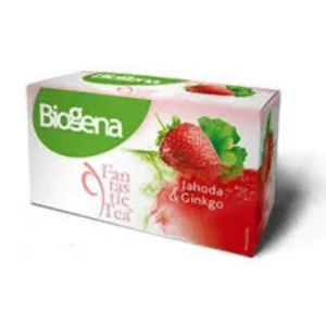 Biogena Fantastic Tea Jahoda & Ginkgo vrecúška bylinný čaj 20 x 2 g