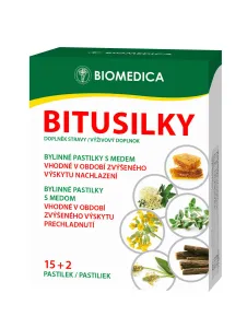 Biomedica Bitusilky bylinné pastilky s medom 17 pastiliek