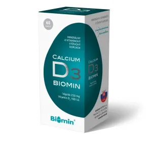 Biomin Calcium D3 tobolky pre normálnu funkciu imunitného systému, stavu kostí a činnosť svalov 60 tbl