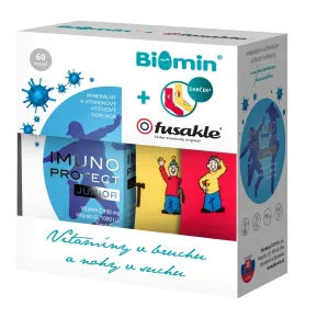 Biomin IMUNO PROTECT JUNIOR + darček Fusakle cps 1x60 ks + darček: detské ponožky 1x1 pár, 1x1 set