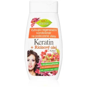 Bione Cosmetics Vyživujúci regeneračný kondicionér na poškodené vlasy Keratin + Ricinový olej 260 ml