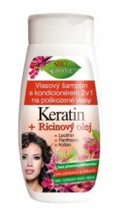 Bione Cosmetics Šampón s kondicionérom 2 v 1 na poškodené vlasy Keratin + Ricinový olej 260 ml