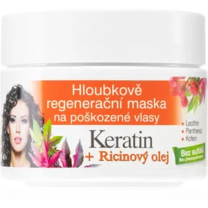 Bione Cosmetics Hĺbkovo regeneračná maska na poškodené vlasy Keratin + Ricinový olej 260 ml