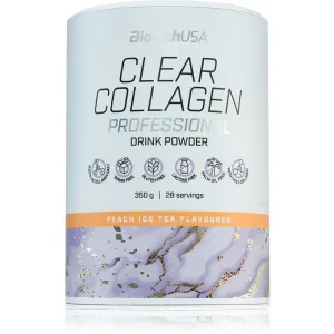 BioTechUSA Clear Collagen Professional prášok na prípravu nápoja s kolagénom príchuť Peach Ice Tea 350 g