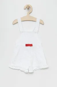 Detské bavlnené nohavice na traky Birba&Trybeyond biela farba, #7995583