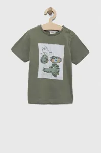 Detské bavlnené tričko Birba&Trybeyond zelená farba, s nášivkou #8612066