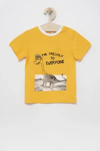 Detské bavlnené tričko Birba&Trybeyond žltá farba, s potlačou #223135