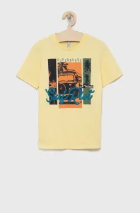Detské bavlnené tričko Birba&Trybeyond žltá farba, s potlačou #208796