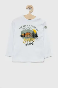 Detské bavlnené tričko s dlhým rukávom Birba&Trybeyond biela farba, s potlačou #6140380
