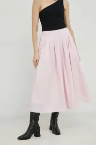Bavlnená sukňa Herskind ružová farba, maxi, áčkový strih #4239352