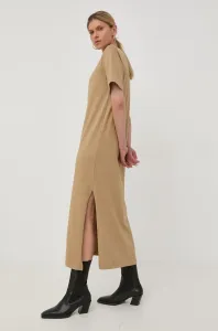 Bavlnené šaty Herskind hnedá farba, maxi, rovný strih #241405
