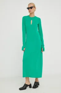 Šaty Herskind zelená farba, midi, priliehavé