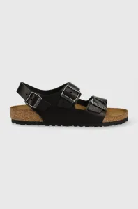 Kožené sandále Birkenstock Milano pánske, čierna farba