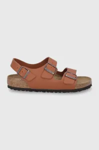 Kožené sandále Birkenstock Milano pánske, hnedá farba #7241371