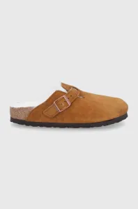Semišové papuče Birkenstock Boston hnedá farba #175319