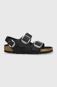 Kožené sandále Birkenstock Milano dámske, čierna farba #6775245