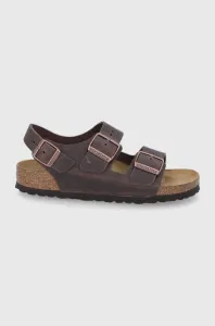 Kožené sandále Birkenstock Milano dámske, hnedá farba #194029