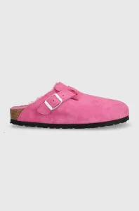 Semišové papuče Birkenstock Boston dámske, ružová farba, 1025552 #8748499