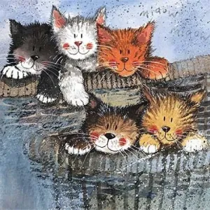 Prianie s piatimi mačkami - design Alex Clark #2487259