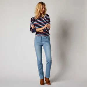 Rovné džínsy s výšivkami 