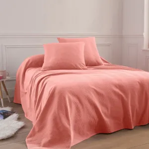 Jednofarebná tkaná prikrývka na posteľ, bavlna #7337209