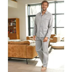 Pruhované pyžamo, bavlnený popelín #5754873