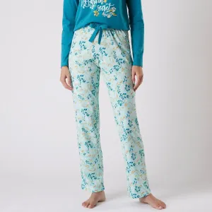 Pyžamové nohavice s potlačou kvetín #5784708