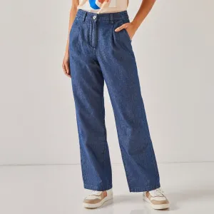 Rovné široké džínsy pre nižšiu postavu #8531733