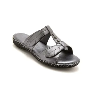 Kožené sandále, metalicky sivé #7328625