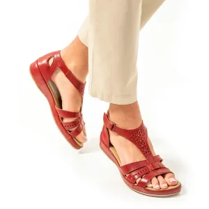 Kožené sandále na suchý zips, extra široké #7327955