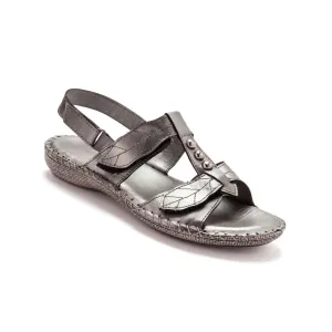Kožené sivé sandále #7329475