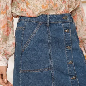 Džínsová sukňa na gombíky #5761500