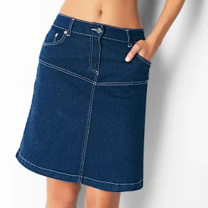 Rozšírená džínsová sukňa #7324078