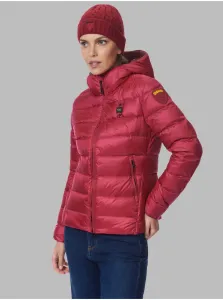 Červeno-růžová dámská prošívaná zimní bunda s kapucí Blauer #723833