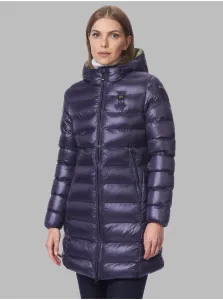 Fialová dámska prešívaná zimná bunda s kapucňou Blauer