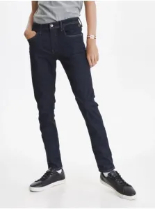 Dark Blue Slim Fit Jeans Blend - Men #723474