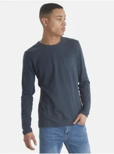 BLEND T-SHIRT L/S Pánske tričko s dlhým rukávom, tmavo modrá, veľkosť #723646
