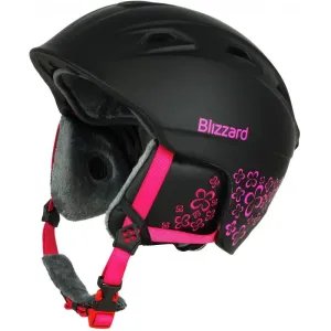 BLIZZARD-W2W Demon ski helmet, black matt/magenta flowers Čierna 56/59 cm 23/24
