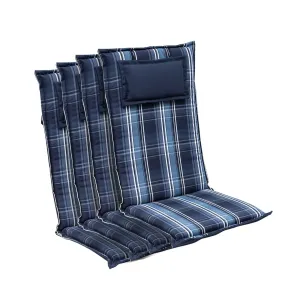 Blumfeldt Donau, čalúnenie, čalúnenie na stoličku, vysoké operadlo, záhradná stolička, polyester, 50x120x6cm, 4 x podložka #1425823