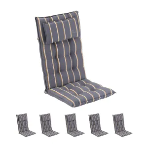Blumfeldt Sylt, čalúnená podložka, podložka na stoličku, podložka na vyššie polohovacie kreslo, vankúš, polyester, 50 × 120 × 9 cm, 6 × podložka #1429177
