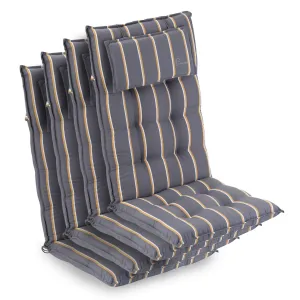 Blumfeldt Sylt, čalúnená podložka, podložka na stoličku, podložka na vyššie polohovacie kreslo, vankúš, polyester, 50 × 120 × 9 cm, 4 x čalúnenie #1425406