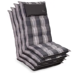 Blumfeldt Sylt, čalúnená podložka, podložka na stoličku, podložka na vyššie polohovacie kreslo, vankúš, polyester, 50 × 120 × 9 cm, 4 x podložka #1425394