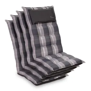 Blumfeldt Sylt, čalúnená podložka, podložka na stoličku, podložka na vyššie polohovacie kreslo, vankúš, polyester, 50 × 120 × 9 cm, 4 x čalúnenie #1425359