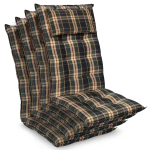 Blumfeldt Sylt, čalúnená podložka, podložka na stoličku, podložka na vyššie polohovacie kreslo, vankúš, polyester, 50 × 120 × 9 cm, 4 x podložka #1425395