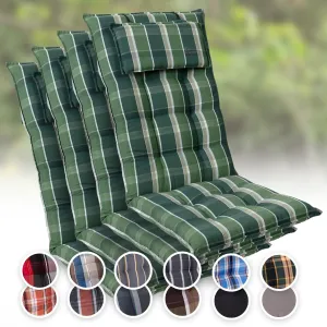 Blumfeldt Sylt, čalúnená podložka, podložka na stoličku, podložka na vyššie polohovacie kreslo, vankúš, polyester, 50 × 120 × 9 cm, 4 x podložka #1425391
