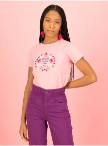 Light Pink Women T-Shirt Blutsgeschwister Message Tee - Women #6852623